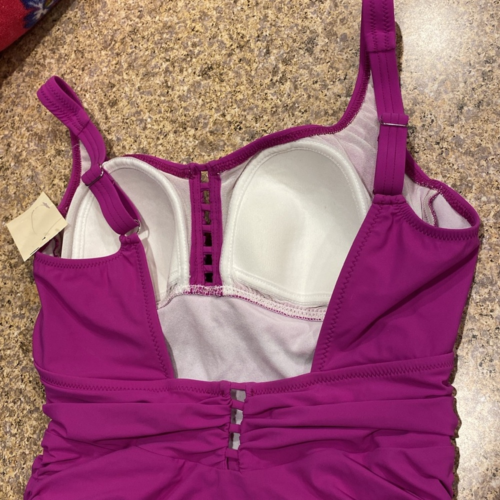 NWT Profile By Gottex Tankini Swim Top 6 Warm Viola (Top Only) - Picture 9 of 17